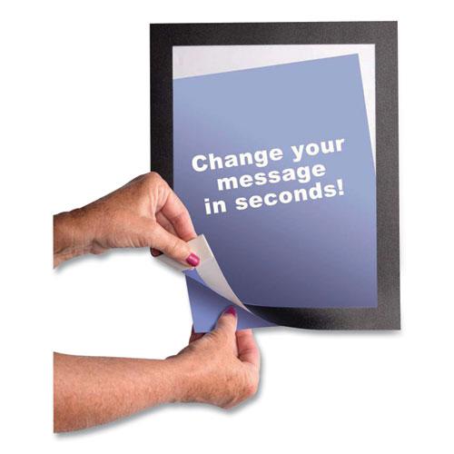 Self Adhesive Sign Holders, 11 x 17 Insert, Clear with Black Border, 2/Pack. Picture 2