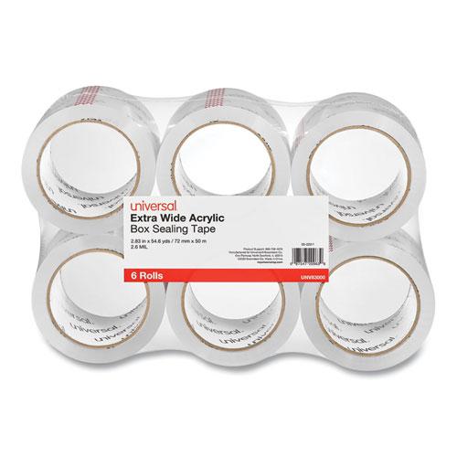 Extra-Wide Moving and Storage Packing Tape, 3" Core, 2.83" x 54.7 yd, Clear, 6/Pack. Picture 1