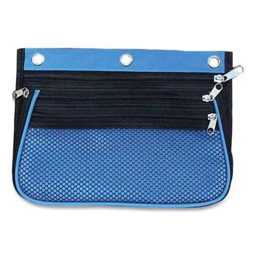 Three-Pocket Binder-Insertable Expandable Pencil Pouch, 10.25 x 7.5, Assorted Colors, 3/Pack. Picture 2