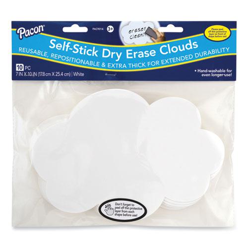Self Stick Dry Erase Clouds, 7 x 10, White Surface, 10/Pack. Picture 2