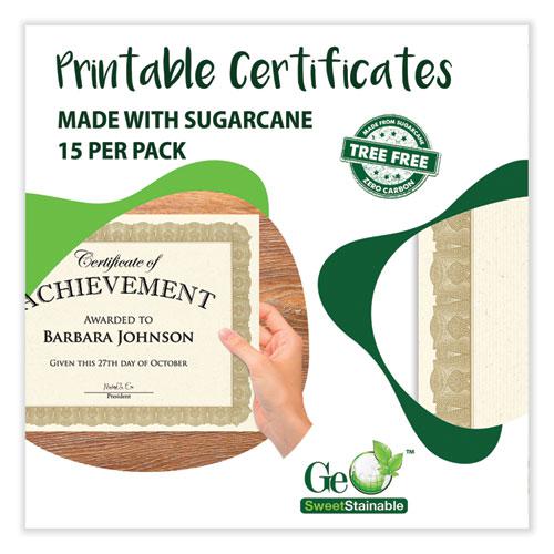 Tree Free Award Certificates, 8.5 x 11, Natural with Gold Braided Border, 15/Pack. Picture 2