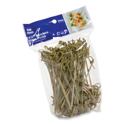 Knotted Bamboo Pick, Natural, 4.5", 100 Pack, 10 Packs/Carton. Picture 4