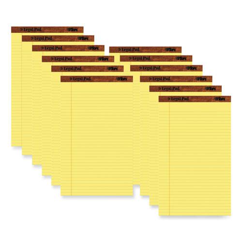 "The Legal Pad" Plus Ruled Perforated Pads with 40 pt. Back, Wide/Legal Rule, 50 Canary-Yellow 8.5 x 14 Sheets, Dozen. Picture 1