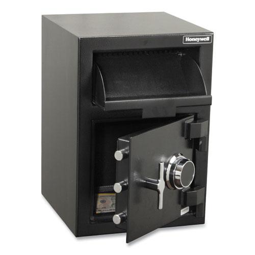 Steel Depository Safe with Combo Lock, 14 x 14.2 x 20, 1.06 cu ft, Black. Picture 2