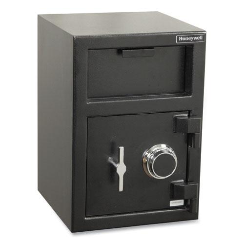 Steel Depository Safe with Combo Lock, 14 x 14.2 x 20, 1.06 cu ft, Black. Picture 1