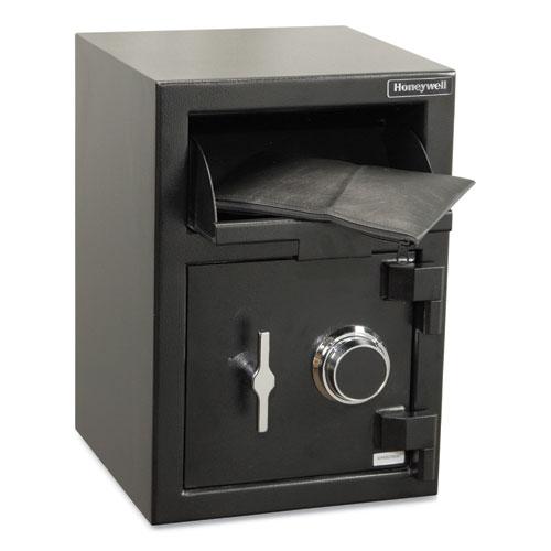 Steel Depository Safe with Combo Lock, 14 x 14.2 x 20, 1.06 cu ft, Black. Picture 4
