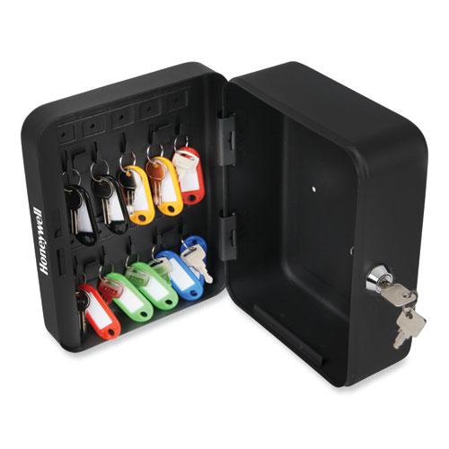 Convertible Cash and Key Box with 10 Keys, 7.9 x 6.5 x 3.5, Security Steel, Black. Picture 1
