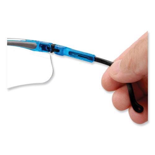 Genesis Safety Eyewear, Translucent Blue/Black Frame, Clear Lens. Picture 2