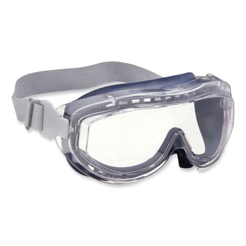 Flex Seal OTG Goggles, Clear HydroShield Anti-Fog/Anti-Scratch Lens, Clear/Navy/Gray Frame. Picture 1