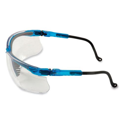 Genesis Safety Eyewear, Translucent Blue/Black Frame, Clear Lens. Picture 4