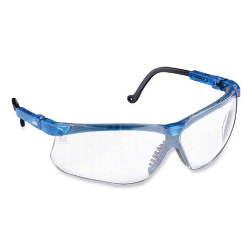 Genesis Safety Eyewear, Translucent Blue/Black Frame, Clear Lens. Picture 1