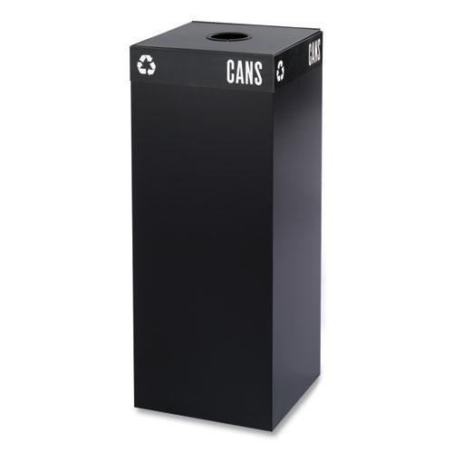 Public Square Recycling Receptacles, Can Recycling, 37 gal, Steel, Black. Picture 1