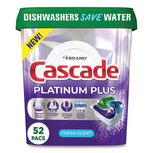 Platinum Plus ActionPacs Dishwasher Detergent Pods, Fresh Scent, 28.4 oz Tub, 52/Tub, 3 Tubs/Carton. Picture 2