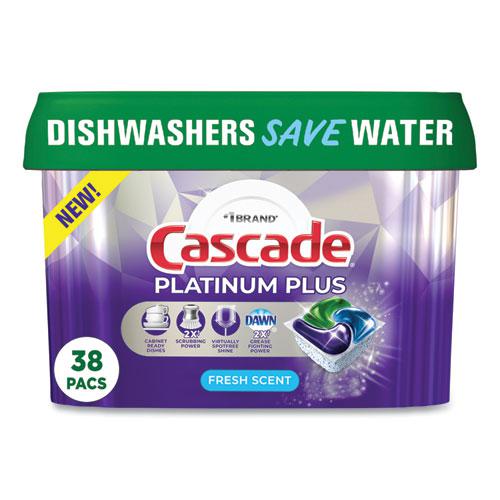 Platinum Plus ActionPacs Dishwasher Detergent Pods, Fresh Scent, 20.7 oz Tub, 38/Tub, 6/Carton. Picture 4