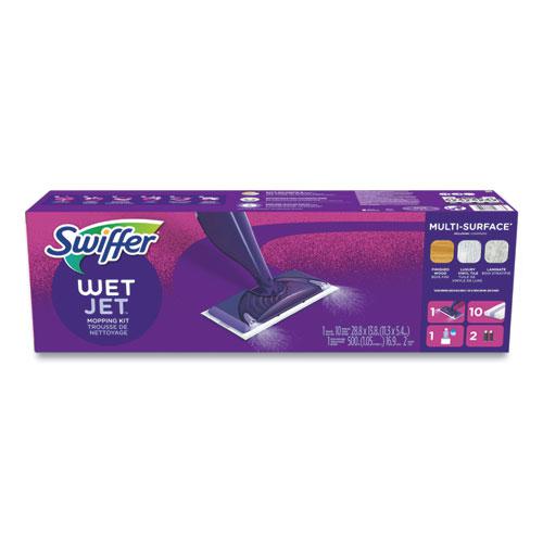 WetJet Mop Starter Kit with 10 Pads and 1 Cleaner, 11.3 x 5.4 Head, Silver Handle. Picture 3