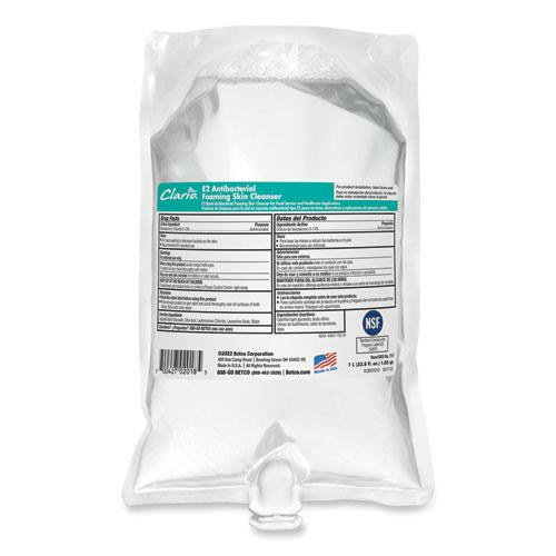 E2 Antibacterial Foaming Skin Cleanser, Fragrance Free, 1,000 mL Refill Bag, 6/Carton. Picture 1