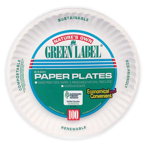 White Paper Plates, 6" dia, 100/Pack, 10 Packs/Carton. Picture 8