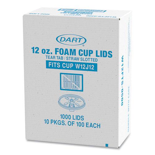 Lids for Foam Cups and Containers, Fits 12 oz Cups, Translucent, 1,000/Carton. Picture 2