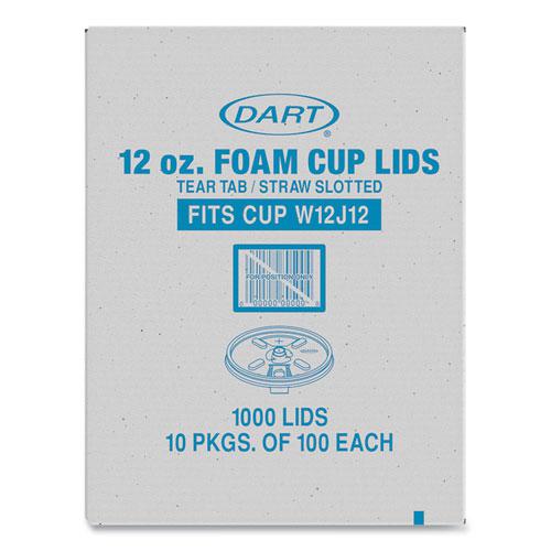 Lids for Foam Cups and Containers, Fits 12 oz Cups, Translucent, 1,000/Carton. Picture 3