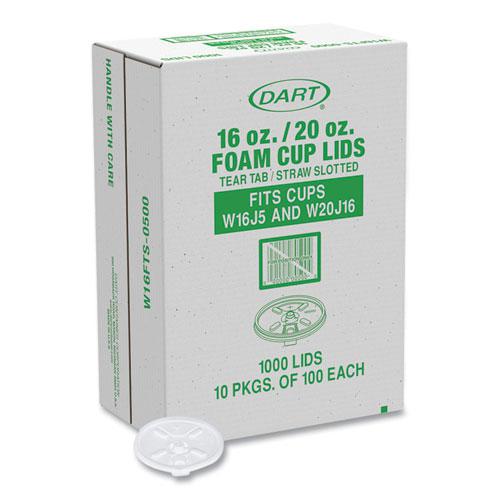 Lids for Foam Cups and Containers, Fits 16 oz, 20 oz Cups, Translucent, 1,000/Carton. Picture 1