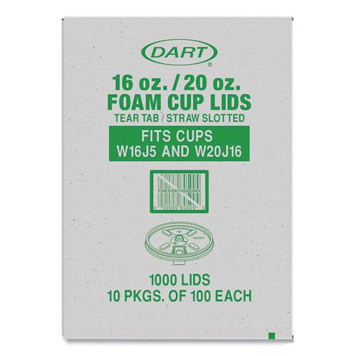 Lids for Foam Cups and Containers, Fits 16 oz, 20 oz Cups, Translucent, 1,000/Carton. Picture 2