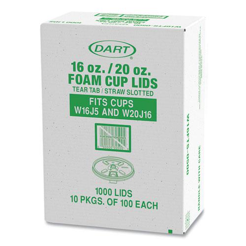 Lids for Foam Cups and Containers, Fits 16 oz, 20 oz Cups, Translucent, 1,000/Carton. Picture 3