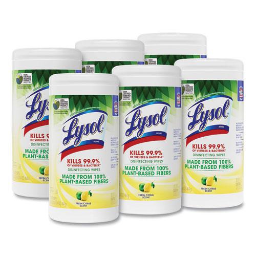 Disinfecting Wipes II Fresh Citrus, 1-Ply, 7 x 7.25, White, 70 Wipes/Canister, 6 Canisters/Carton. Picture 2
