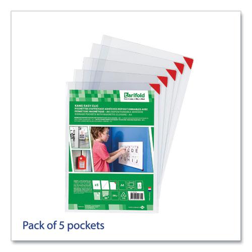 Kang Magnetic Closure Repositionable Pocket, 14 x 11, Clear Frame, 5/Pack. Picture 3