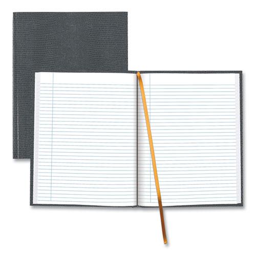 Executive Notebook with Ribbon Bookmark, 1 Subject, Medium/College Rule, Cool Gray Cover, (75) 10.75 x 8.5 Sheets. Picture 1