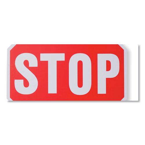 Handheld Stop Sign, 18" Red/White Face, White Graphics. Picture 2