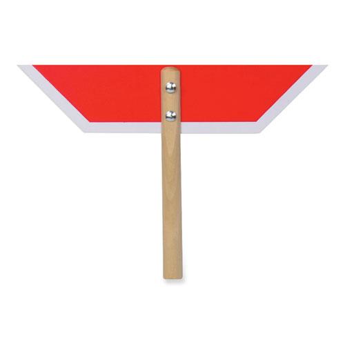 Handheld Stop Sign, 18" Red/White Face, White Graphics. Picture 3
