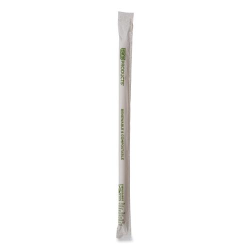 Renewable and Compostable PHA Straws, 10.25", Natural White, 1,250/Carton. Picture 1
