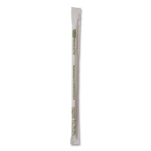 Renewable and Compostable PHA Straws, 7.75", Natural White, 2,000/Carton. Picture 2