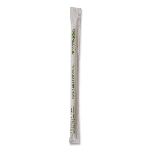 Renewable and Compostable PHA Straws, 7.75", Natural White, 2,000/Carton. Picture 1