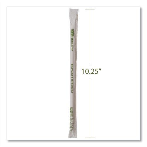 Renewable and Compostable PHA Straws, 10.25", Natural White, 1,250/Carton. Picture 4