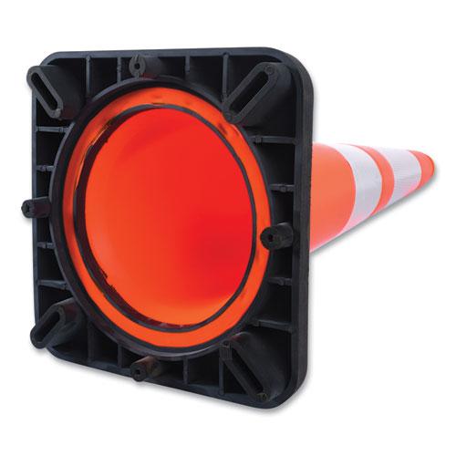 Traffic Cone, 10.75 x 10.75 x 28, Orange/Silver/Black. Picture 3