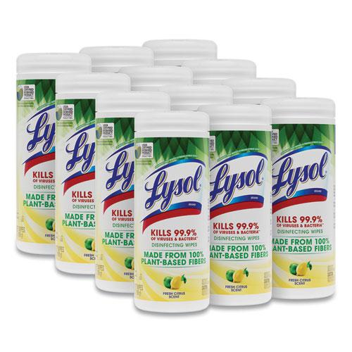 Disinfecting Wipes II Fresh Citrus, 1-Ply, 7 x 7.25, White, 30 Wipes/Canister, 12 Canisters/Carton. Picture 1