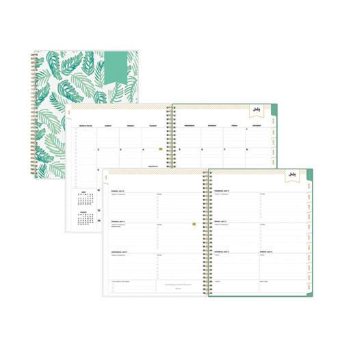 Day Designer Academic Year Weekly/Monthly Frosted Planner, Palms Artwork, 11 x 8.5, 12-Month (July to June): 2024 to 2025. Picture 1