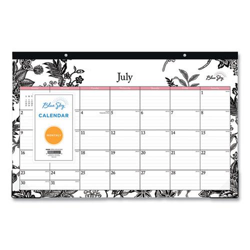 Analeis Academic Year Desk Pad Calendar, Floral Artwork, 17 x 11, White/Black/Coral Sheets, 12-Month (July-June): 2024-2025. Picture 2