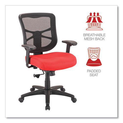 Alera Elusion Series Mesh Mid-Back Swivel/Tilt Chair, Supports Up to 275 lb, 17.9" to 21.8" Seat Height, Red. Picture 5