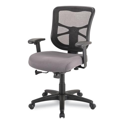 Alera Elusion Series Mesh Mid-Back Swivel/Tilt Chair, Supports Up to 275 lb, 17.9" to 21.8" Seat Height, Gray Seat. Picture 2