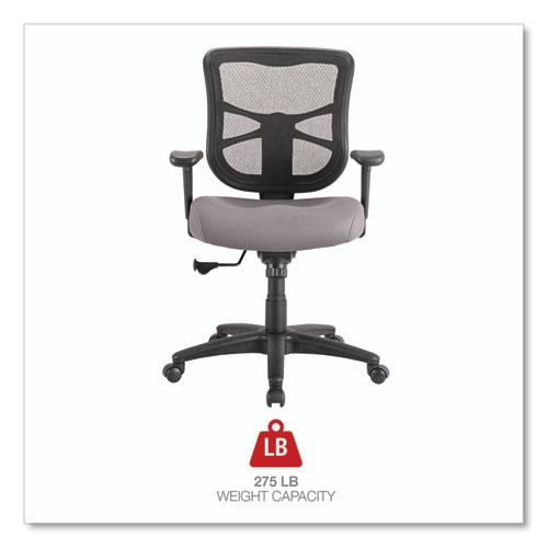 Alera Elusion Series Mesh Mid-Back Swivel/Tilt Chair, Supports Up to 275 lb, 17.9" to 21.8" Seat Height, Gray Seat. Picture 4