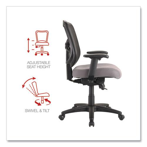 Alera Elusion Series Mesh Mid-Back Swivel/Tilt Chair, Supports Up to 275 lb, 17.9" to 21.8" Seat Height, Gray Seat. Picture 6