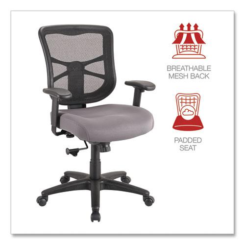 Alera Elusion Series Mesh Mid-Back Swivel/Tilt Chair, Supports Up to 275 lb, 17.9" to 21.8" Seat Height, Gray Seat. Picture 7