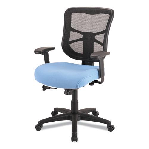 Alera Elusion Series Mesh Mid-Back Swivel/Tilt Chair, Supports Up to 275 lb, 17.9" to 21.8" Seat Height, Light Blue Seat. Picture 2