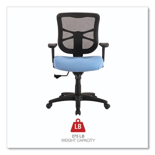 Alera Elusion Series Mesh Mid-Back Swivel/Tilt Chair, Supports Up to 275 lb, 17.9" to 21.8" Seat Height, Light Blue Seat. Picture 4