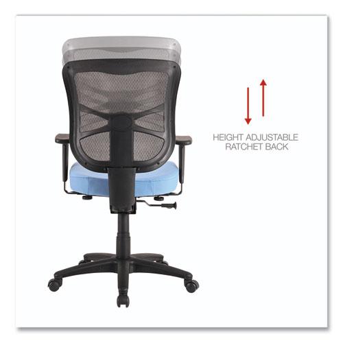 Alera Elusion Series Mesh Mid-Back Swivel/Tilt Chair, Supports Up to 275 lb, 17.9" to 21.8" Seat Height, Light Blue Seat. Picture 5