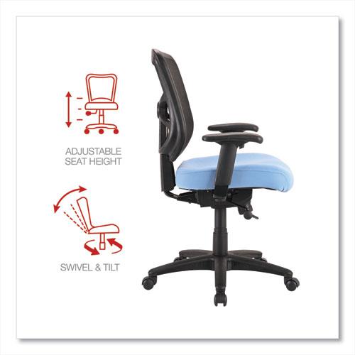 Alera Elusion Series Mesh Mid-Back Swivel/Tilt Chair, Supports Up to 275 lb, 17.9" to 21.8" Seat Height, Light Blue Seat. Picture 6