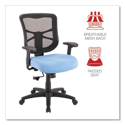 Alera Elusion Series Mesh Mid-Back Swivel/Tilt Chair, Supports Up to 275 lb, 17.9" to 21.8" Seat Height, Light Blue Seat. Picture 7