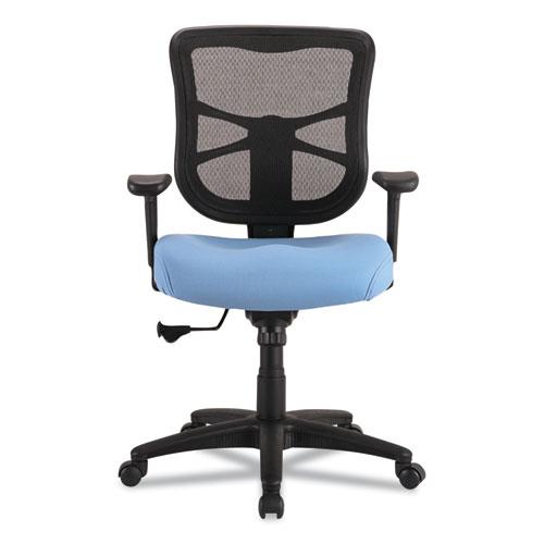 Alera Elusion Series Mesh Mid-Back Swivel/Tilt Chair, Supports Up to 275 lb, 17.9" to 21.8" Seat Height, Light Blue Seat. Picture 3
